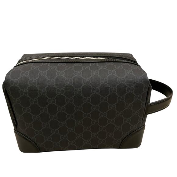GUCCI GG Mens Toiletry Case With Interlocking G Supreme Bag 739453 Grey Black - Picture 16 of 16